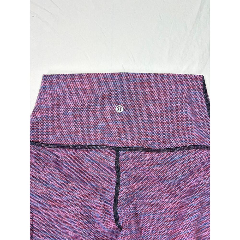 lululemon womens cropped pink purple pattern leggings. Size 2. activewear - Picture 5 of 5